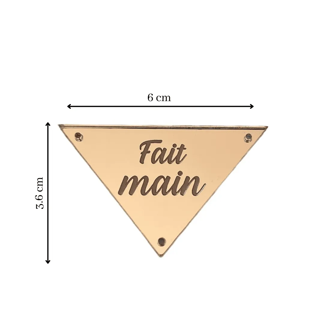 1 Étiquette plexi miroir 60X36 mm Rose gold - Lou Passion