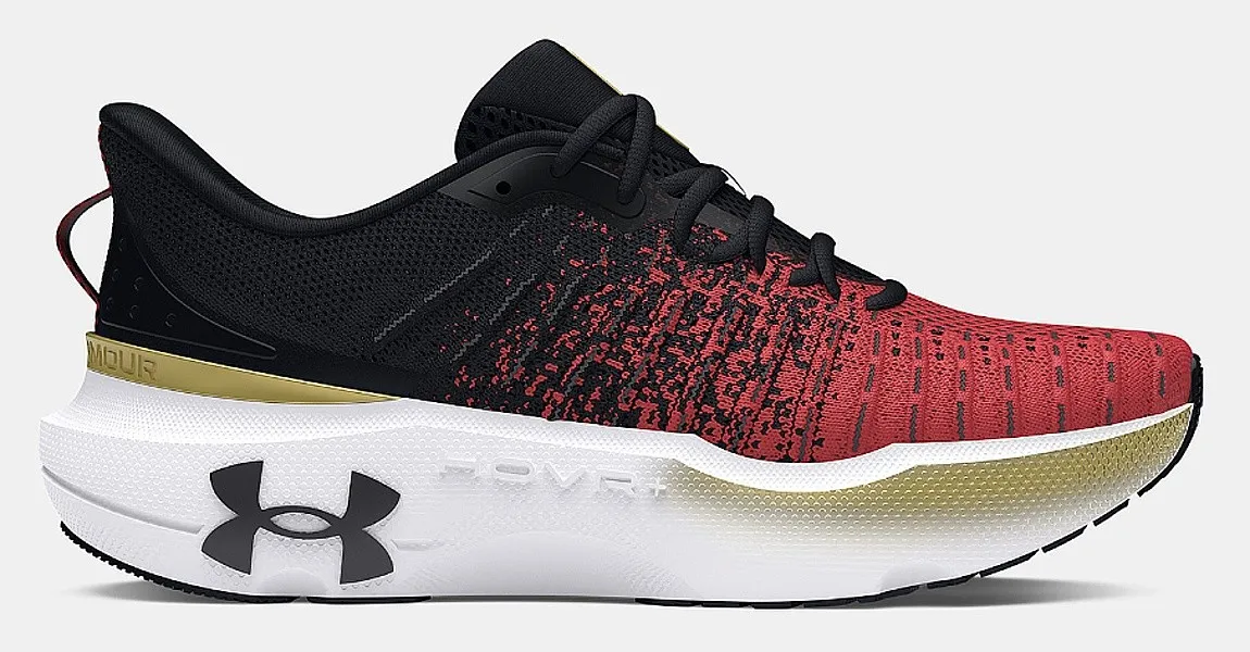 chaussures Under Armour Infinite Elite - Black/Red Solstice/Metallic Gold - men´s