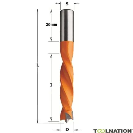 CMT 307.100.11 Foret à cheville HM 10 x 8 x 67 mm - Droite