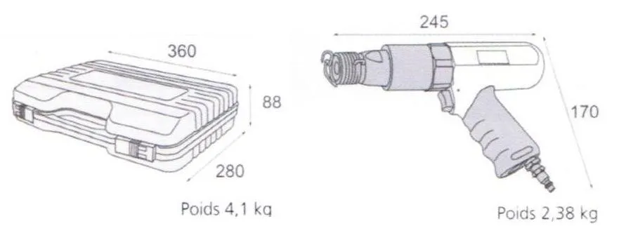 Coffret Marteau burineur pneumatique 210 mm LACME 346600