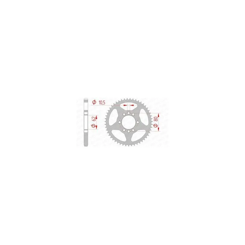 Couronne AFAM 53 dents acier pas 428 type 12204 Yamaha