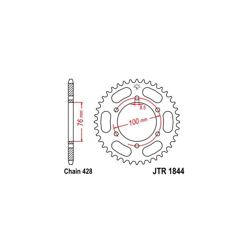 Couronne JT SPROCKETS acier standard 1844 - 428