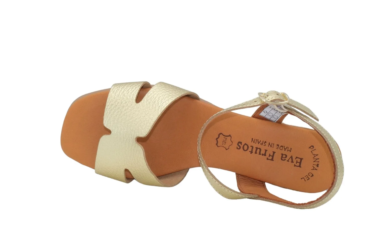 Evafruitos nu pieds sandale 3402 talon or