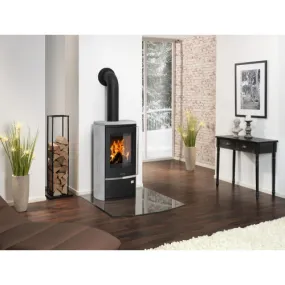Justus Poêle à bois Reno R Acier Noir - Pierre Ollaire - 6 kW