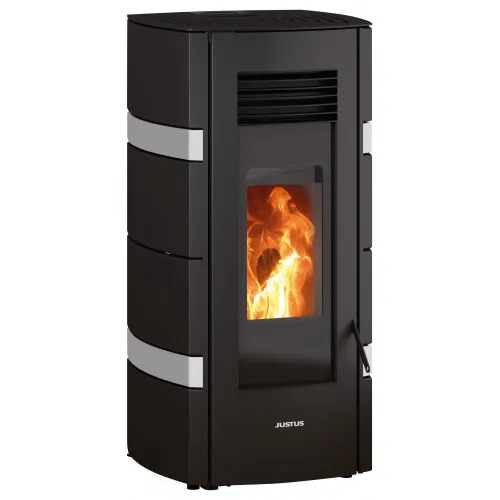 Justus Poêle à granulés Sia ConStone Blanc, Acier Noir - 2,4-8,0 kW