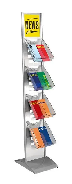 Kerkmann présentoir à brochures Tec-Art L 300 x P 400 x H 1660 mm aluminium argent 41633714 acheter à bas prix 