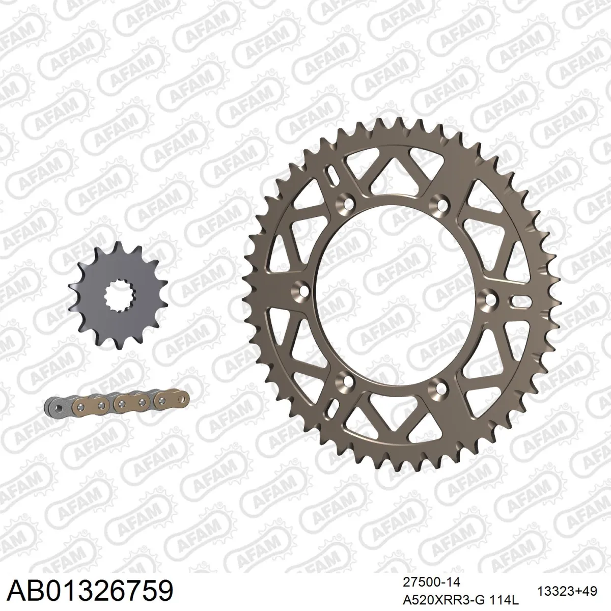 Kit chaine 520 AFAM - Couronne alu anti-boue - Type de chaine au choix - AFAM - YAMAHA WR 250 Z 2002