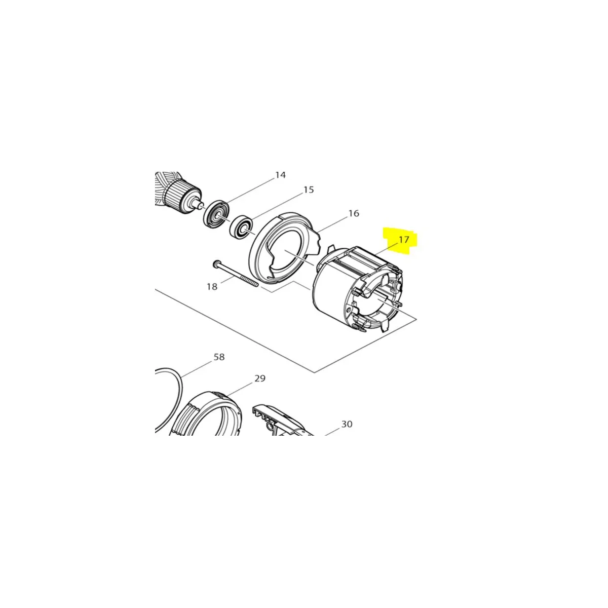 Makita Inducteur pour meuleuse d'angle GA7030 & GA9030 (526218-0)