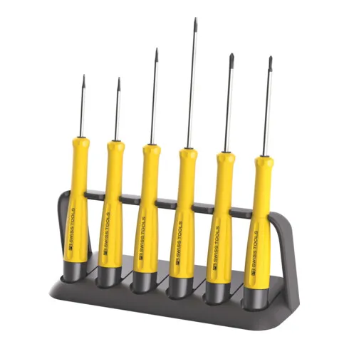 PB Swiss Tools Jeu de 6 tournevis d'atelier pour visà fente et Phillips, ESD, Nombre de tournevis: 4/2