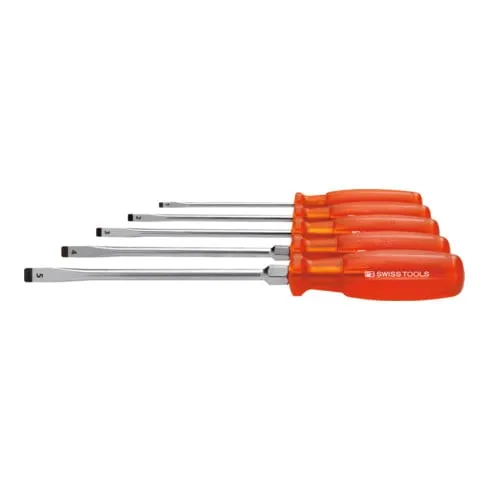 PB Swiss Tools Jeu de tournevis pour visà fente, avec manche“multicraft”, Nombre de tournevis: 7