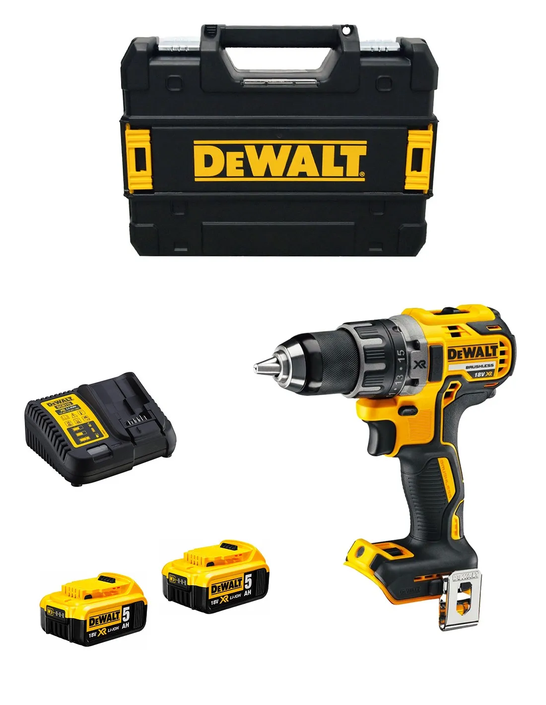 Perceuse-Visseuse DeWALT DCD791P2T (2 x 5,0 Ah + DCB115 + TSTAK II)