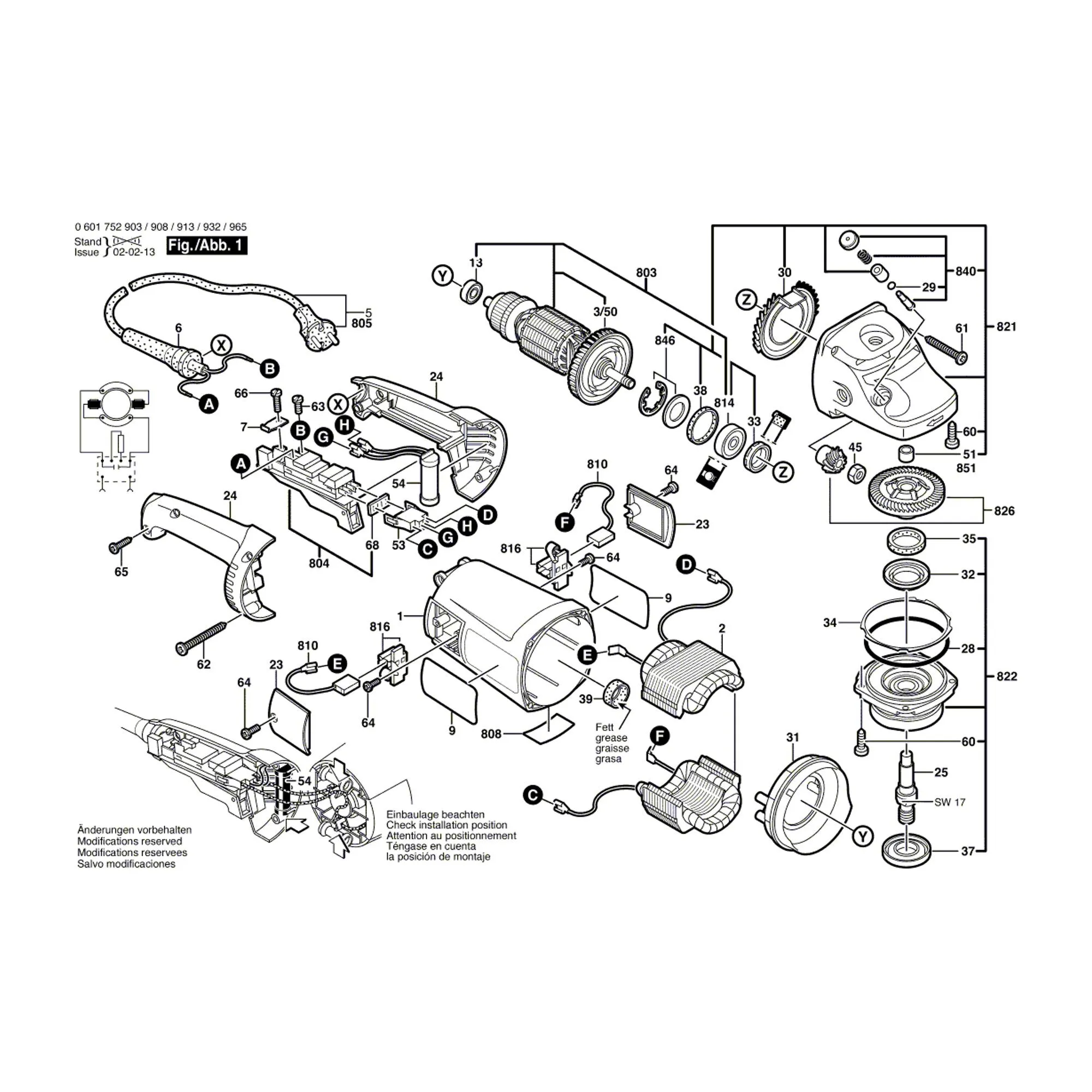 Pièces détachées Meuleuse BOSCH GWS 20-230 J 0601752965