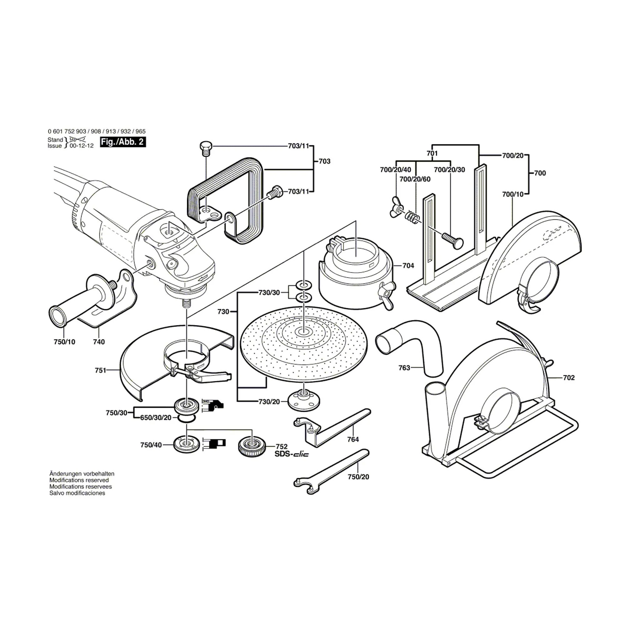 Pièces détachées Meuleuse BOSCH GWS 20-230 J 0601752965