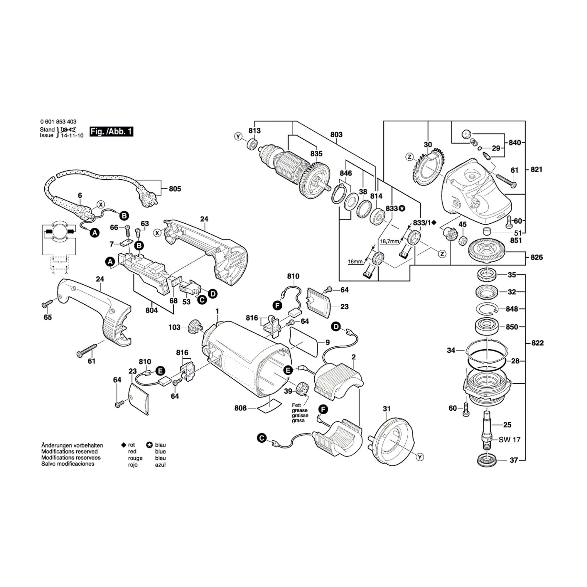 Pièces détachées Meuleuse BOSCH GWS 24-180 06018534X0