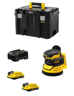 Ponceuse Excentrique STANLEY FatMax SFMCW220D2T (2 x 2,0 Ah + Chargeur + TSTAK VI)