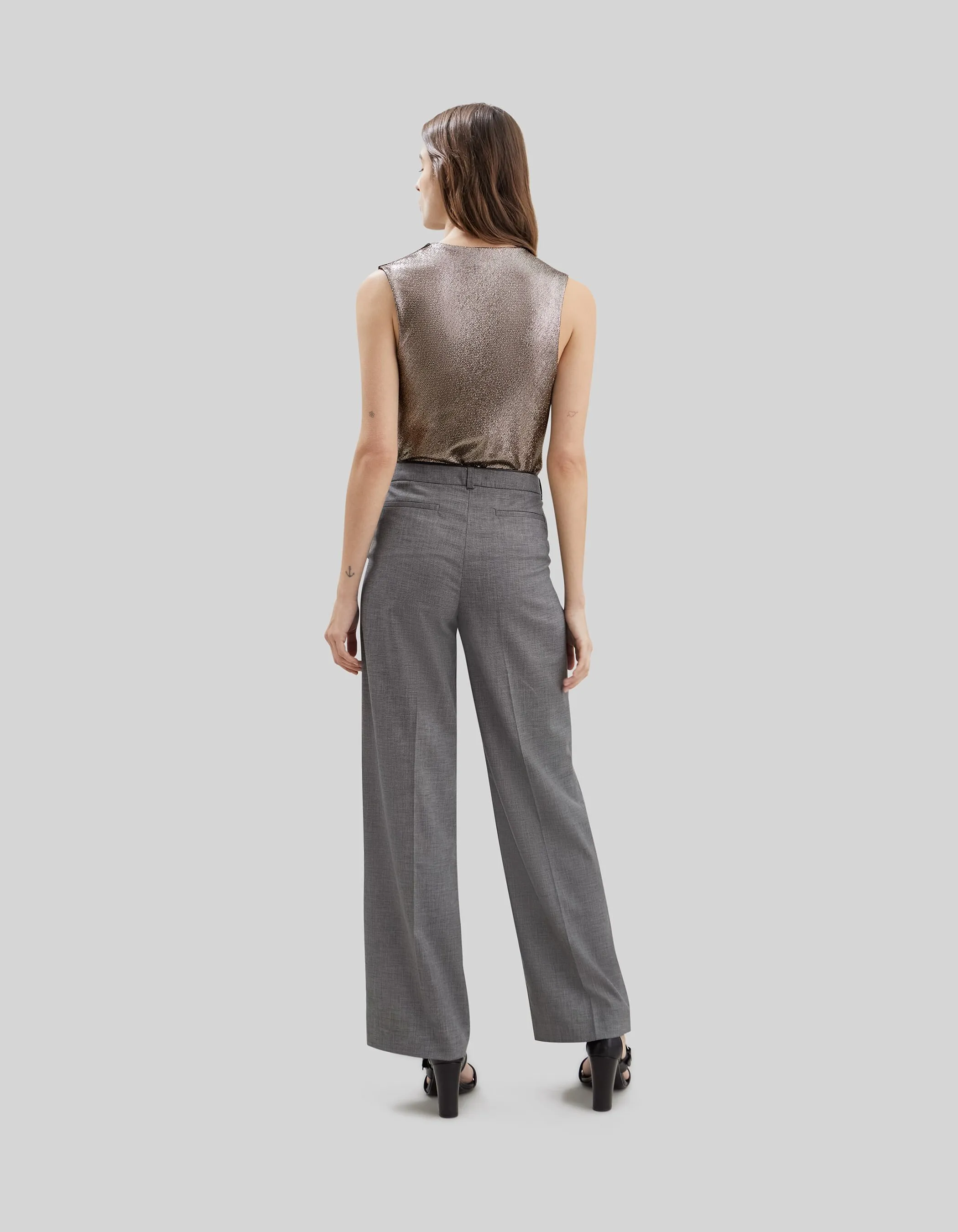 Pure Edition-Top gold drapé maille lurex Femme