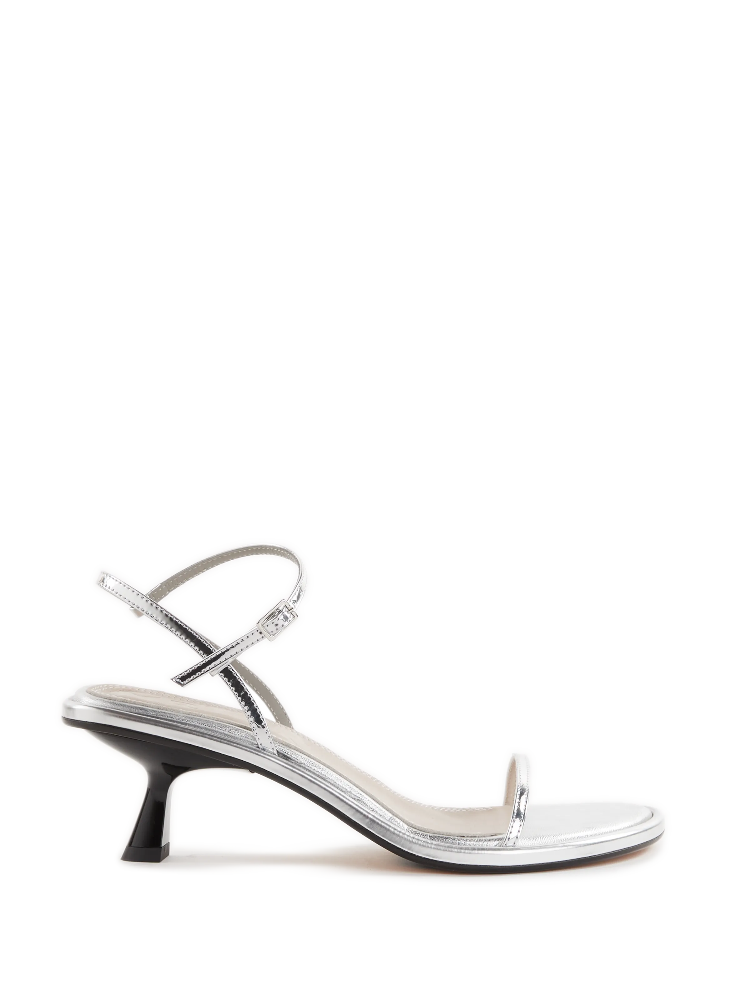 SOULIERS MARTINEZ  Sandales à talon Ivone en cuir - Argent