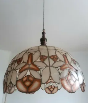 Suspension art déco XXL en nacre , vers 1970 