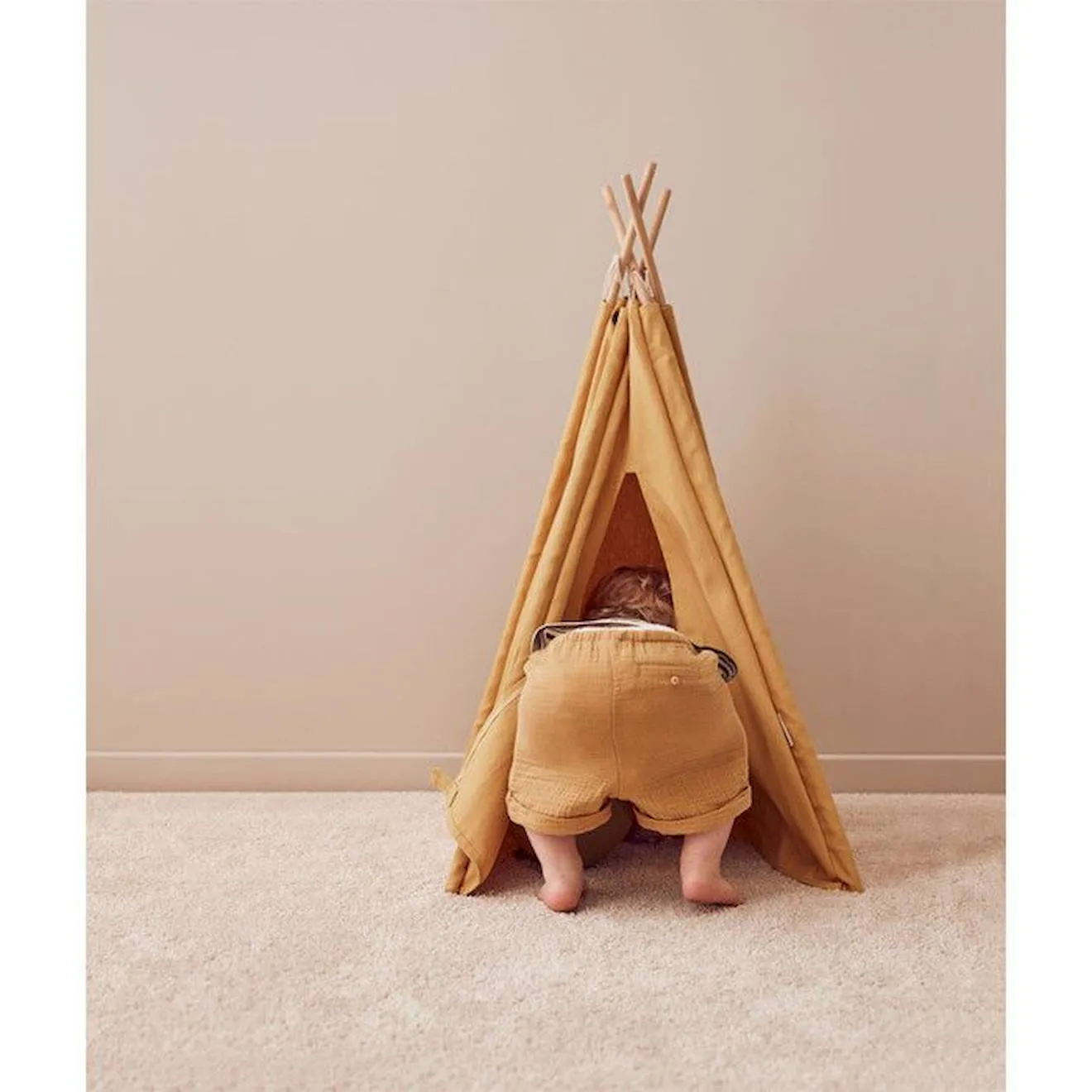 Tente tipi mini - jaune - enfant - 53 x 53 x 75 cm - Kids Concept jaune - 