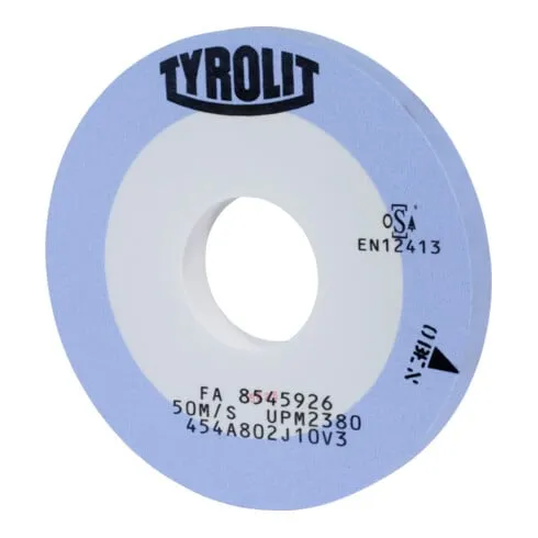 TYROLIT Meule de précision pour rectification cylindrique e x térieure D x T x H (mm), 400 x 40 x 127, Type : A80, 594590 A80